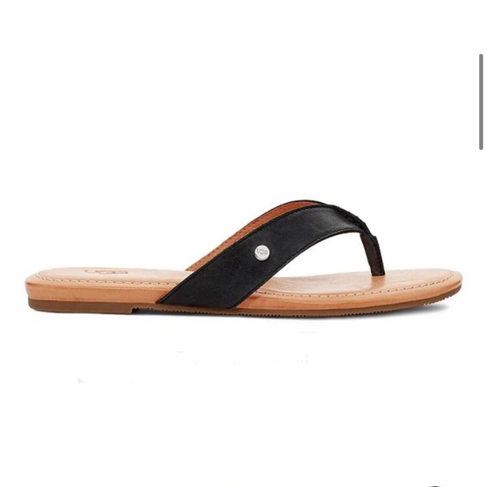 Ugg Tuolumne Black Leather Sandals 9
